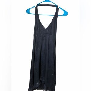 90’s Vintage Black Open Back Halter Dress